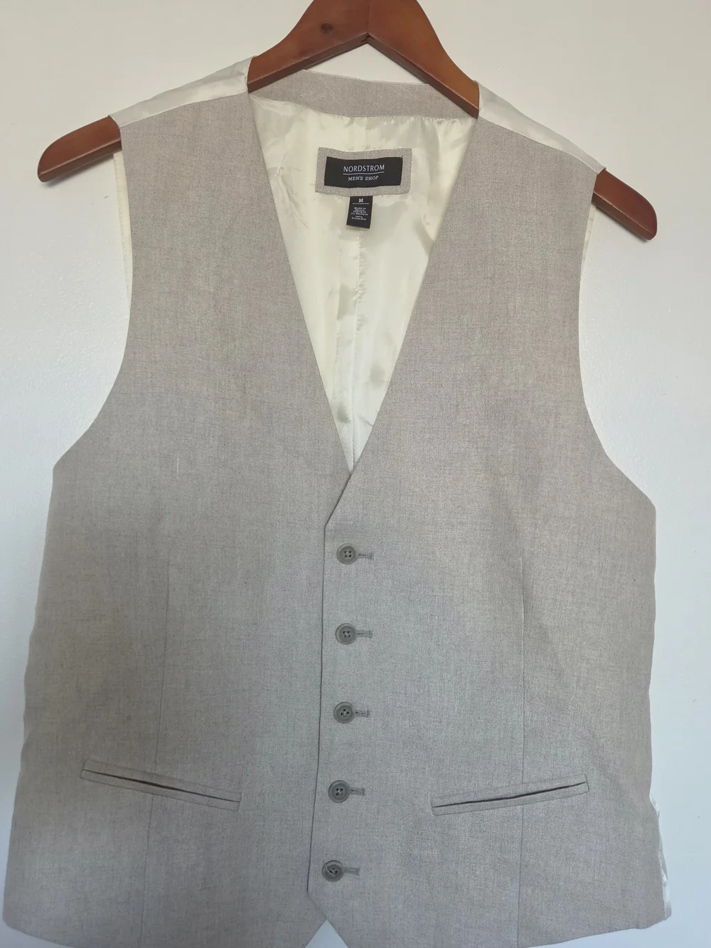 Nordstrom Men’s Light Beige Dress Vest - Classic Tailored Fit